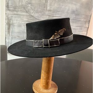Black Flat Brim Hat